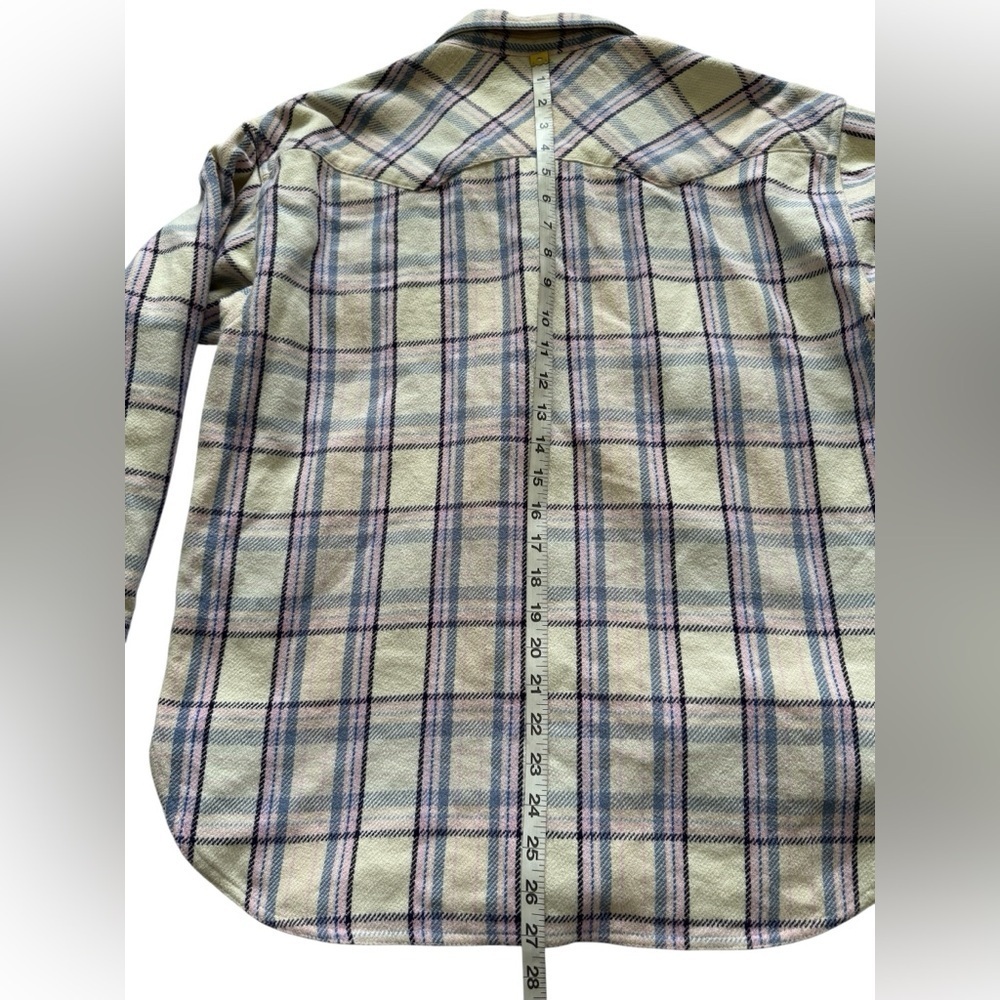 J. Crew Reimagined Thick Flannel Pockets 100% Cotton Pearl snap Button Size  8 - Picture 13 of 14
